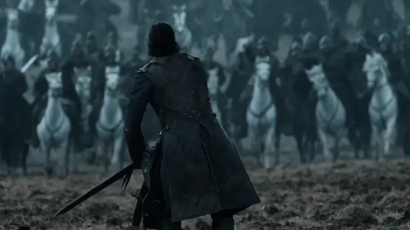 insane man standing in front of horses